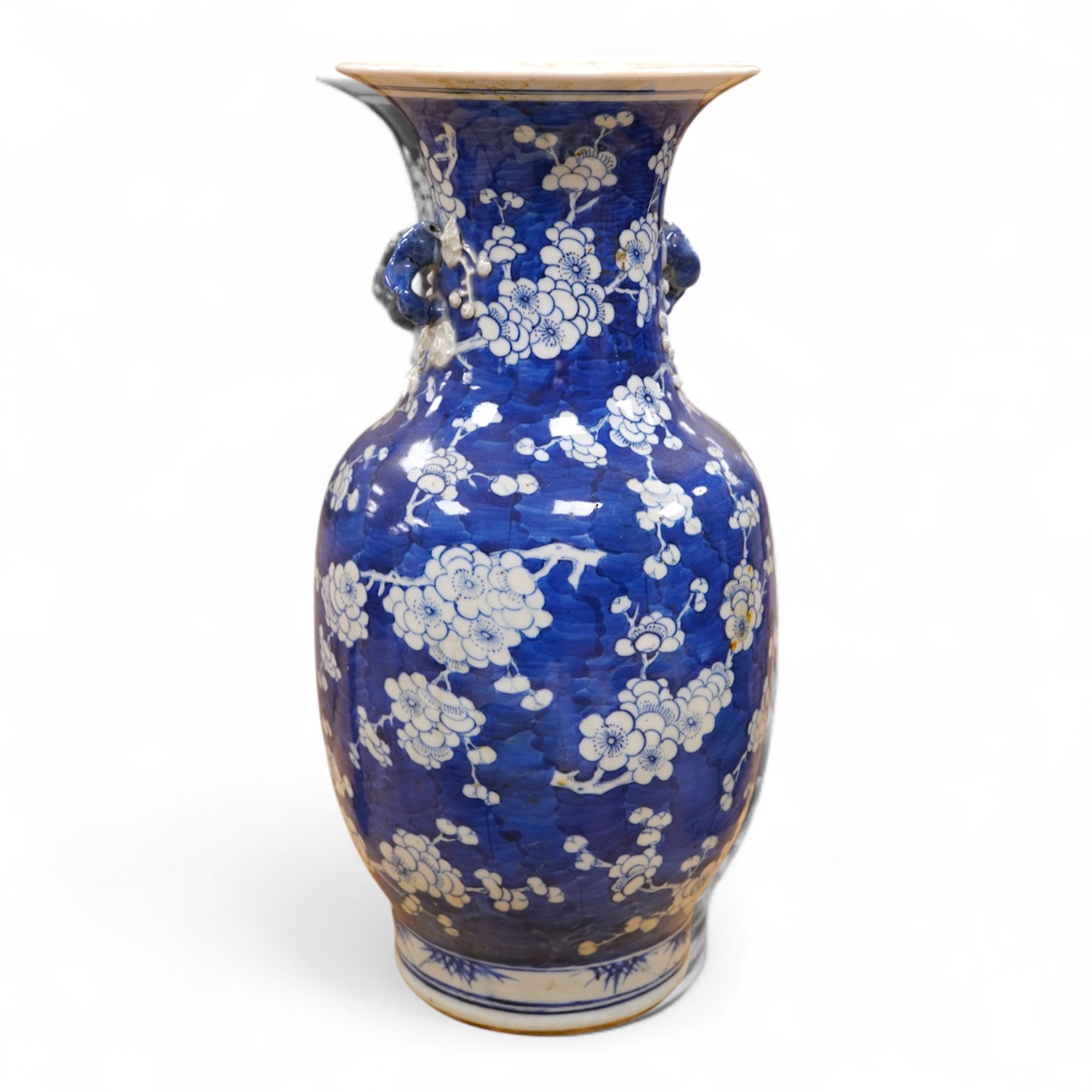 A large Chinese blue and white prunus vase, 19th century, 43cm